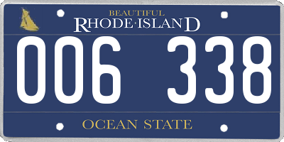 RI license plate 006338