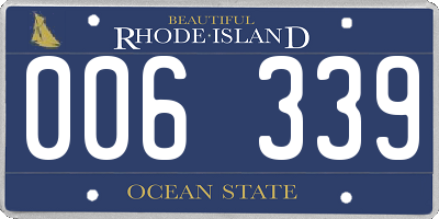 RI license plate 006339