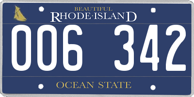 RI license plate 006342