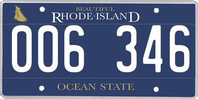 RI license plate 006346