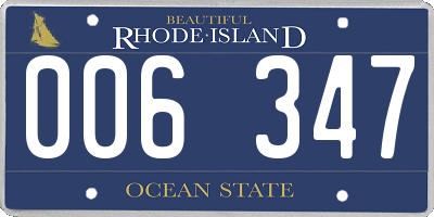 RI license plate 006347