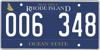 RI license plate 006348