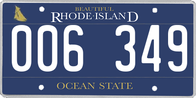 RI license plate 006349