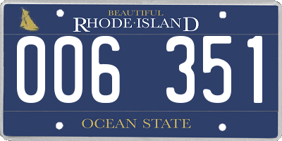 RI license plate 006351