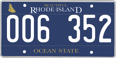 RI license plate 006352