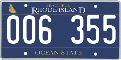 RI license plate 006355