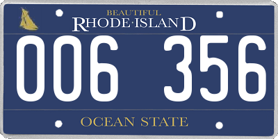 RI license plate 006356