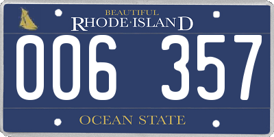 RI license plate 006357