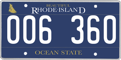 RI license plate 006360