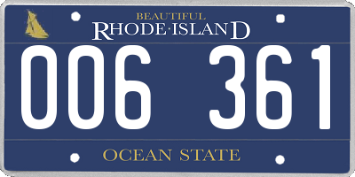 RI license plate 006361