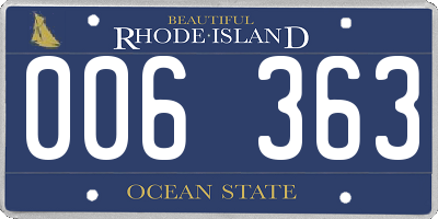 RI license plate 006363