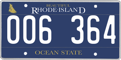 RI license plate 006364