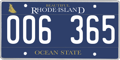 RI license plate 006365