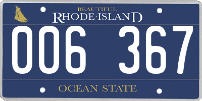 RI license plate 006367