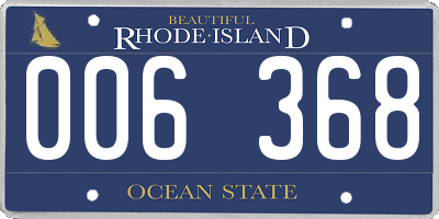 RI license plate 006368