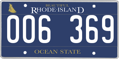 RI license plate 006369