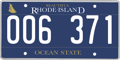 RI license plate 006371