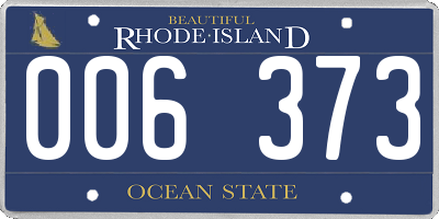 RI license plate 006373