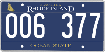 RI license plate 006377