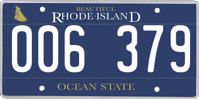 RI license plate 006379