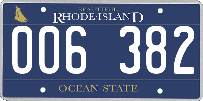 RI license plate 006382