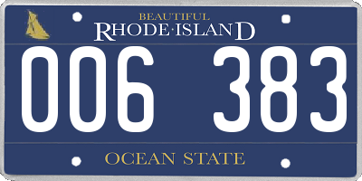 RI license plate 006383