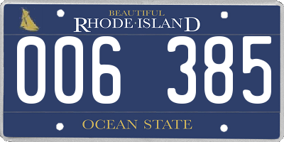 RI license plate 006385