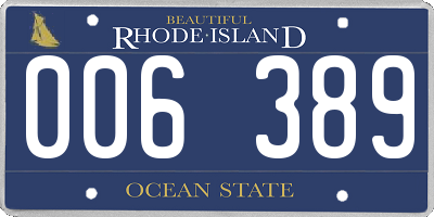 RI license plate 006389