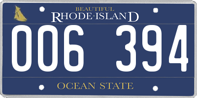 RI license plate 006394