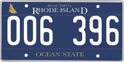 RI license plate 006396