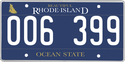 RI license plate 006399