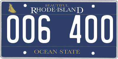 RI license plate 006400