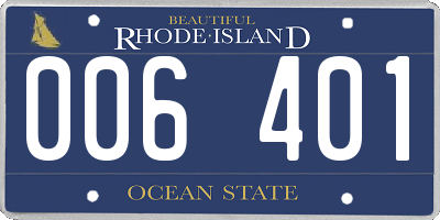 RI license plate 006401