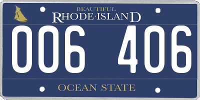 RI license plate 006406