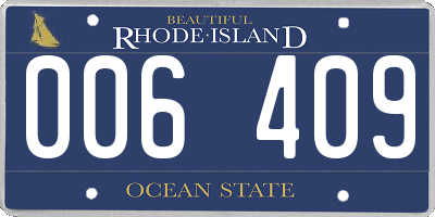 RI license plate 006409