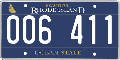 RI license plate 006411