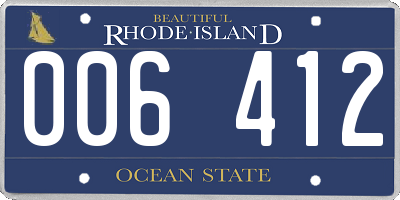 RI license plate 006412