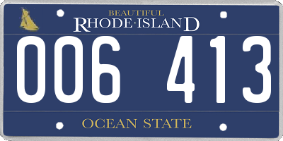 RI license plate 006413