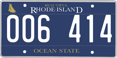 RI license plate 006414