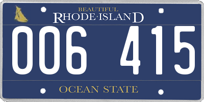 RI license plate 006415