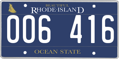 RI license plate 006416