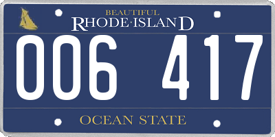 RI license plate 006417