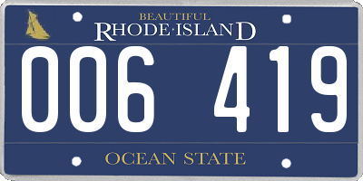 RI license plate 006419