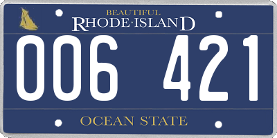 RI license plate 006421