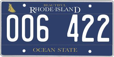 RI license plate 006422