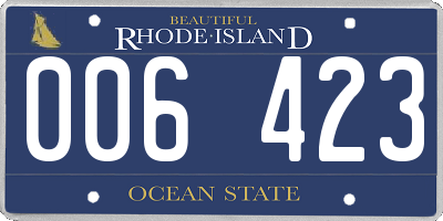 RI license plate 006423