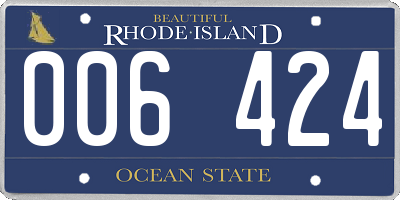 RI license plate 006424