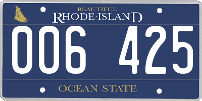 RI license plate 006425