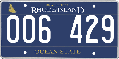 RI license plate 006429