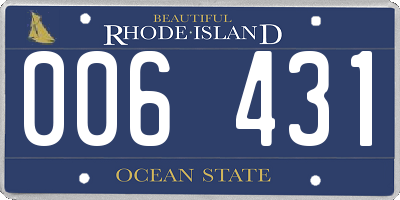 RI license plate 006431